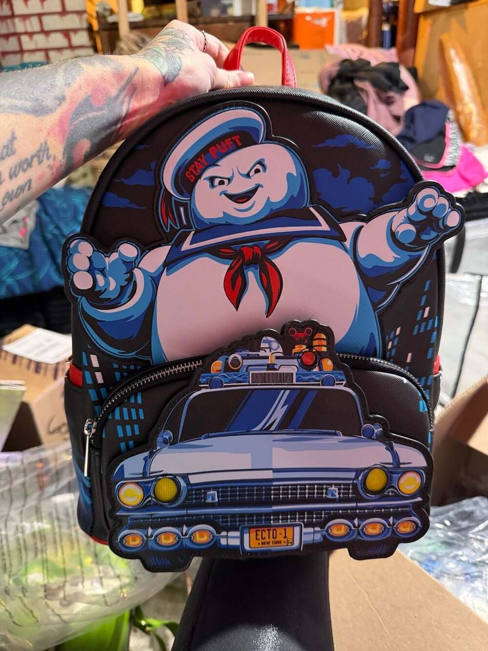 Loungefly Ghostbusters Stay Puft Ecto-1 Light-Up Mini Backpack